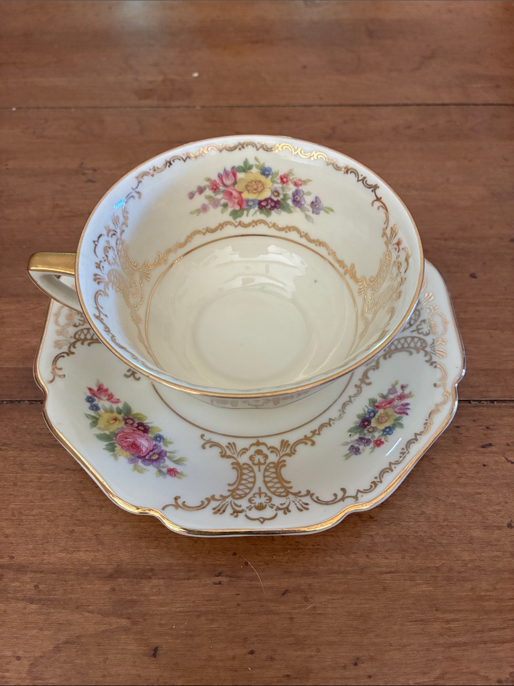 Heinrich H & C Selb Bavaria Germany Ivory Teacup and Saucer
